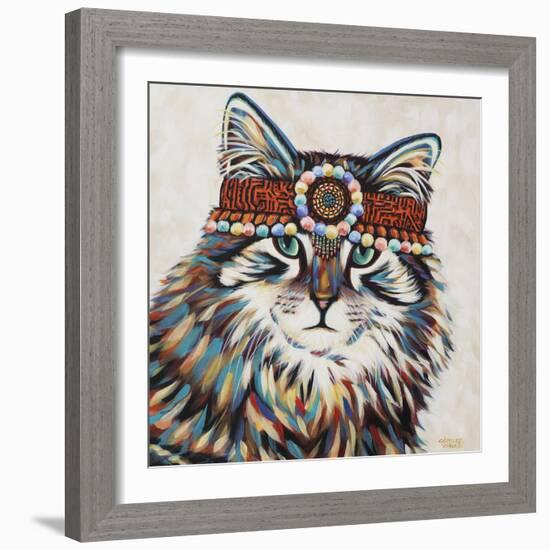 Hippie Cat II-Carolee Vitaletti-Framed Art Print