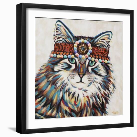 Hippie Cat II-Carolee Vitaletti-Framed Art Print