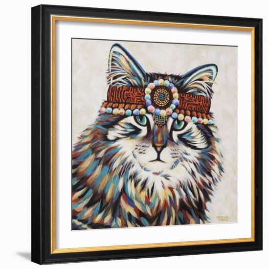 Hippie Cat II-Carolee Vitaletti-Framed Art Print