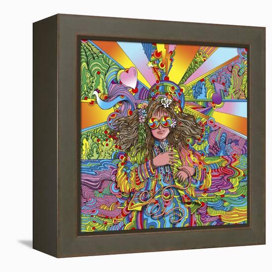 Hippie Chick Swril Glasses-Howie Green-Framed Premier Image Canvas