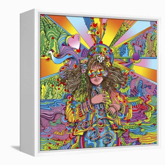 Hippie Chick Swril Glasses-Howie Green-Framed Premier Image Canvas