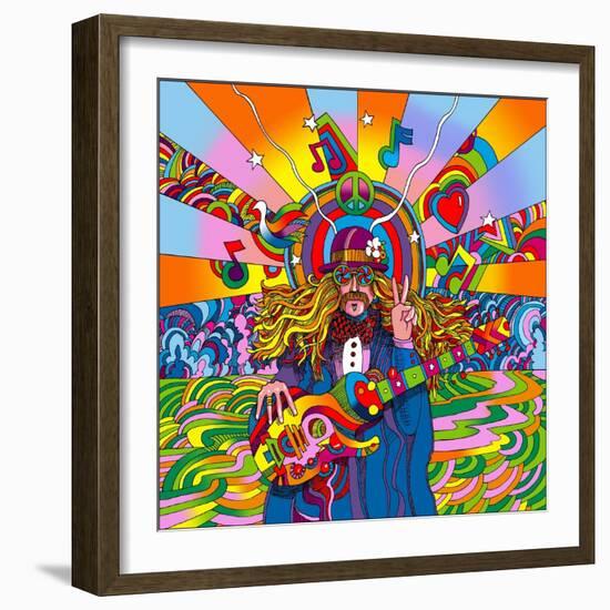 Hippie Musician-Howie Green-Framed Giclee Print