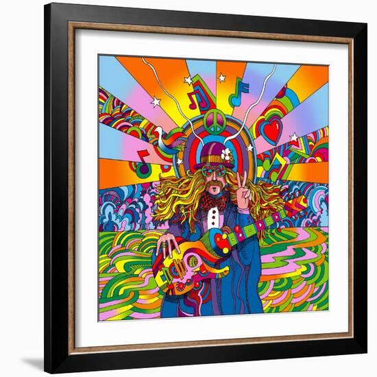 Hippie Musician-Howie Green-Framed Giclee Print