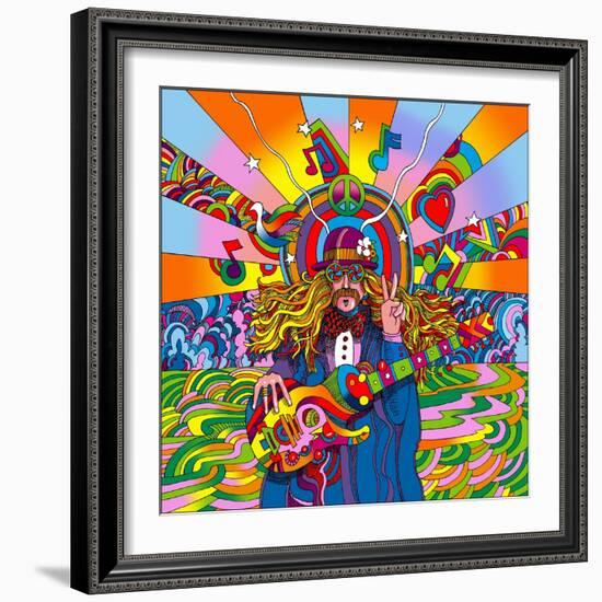 Hippie Musician-Howie Green-Framed Giclee Print