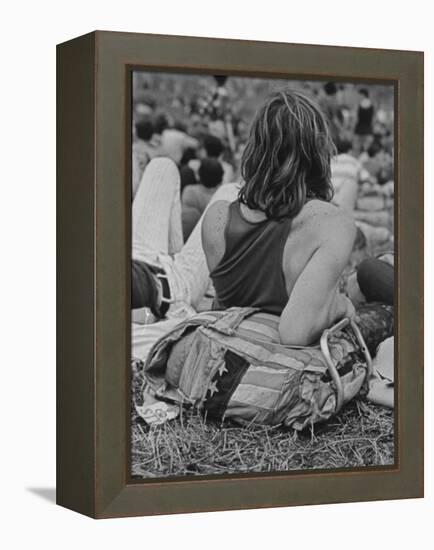 Hippies at Woodstock Music Festival-null-Framed Premier Image Canvas