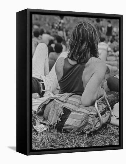 Hippies at Woodstock Music Festival-null-Framed Premier Image Canvas