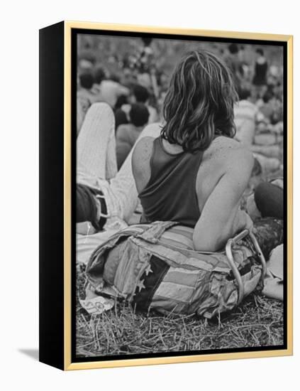 Hippies at Woodstock Music Festival-null-Framed Premier Image Canvas