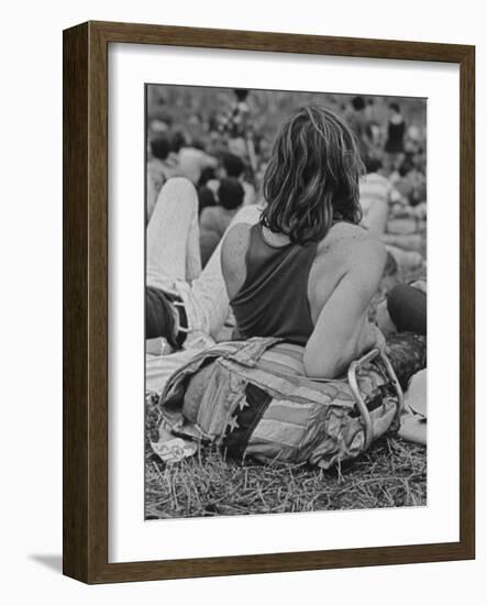 Hippies at Woodstock Music Festival-null-Framed Photographic Print