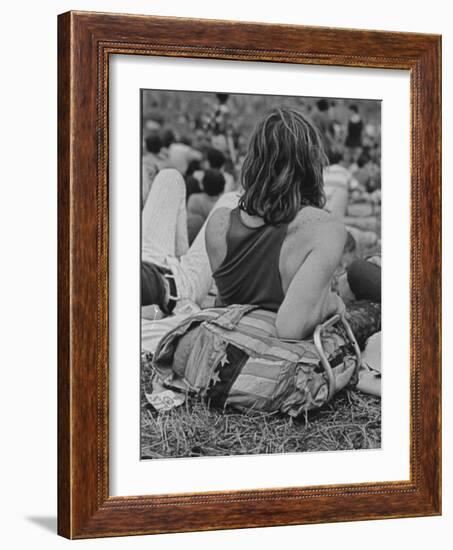 Hippies at Woodstock Music Festival-null-Framed Photographic Print