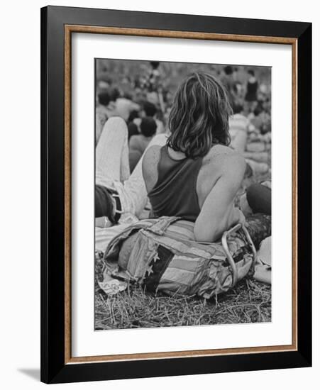 Hippies at Woodstock Music Festival-null-Framed Photographic Print