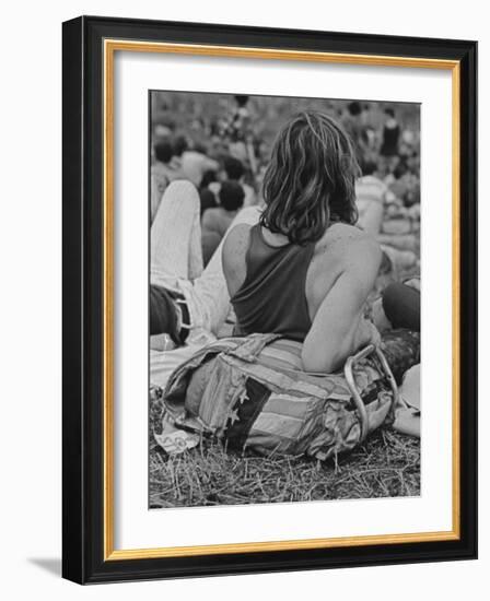 Hippies at Woodstock Music Festival-null-Framed Photographic Print