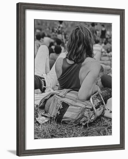 Hippies at Woodstock Music Festival-null-Framed Photographic Print