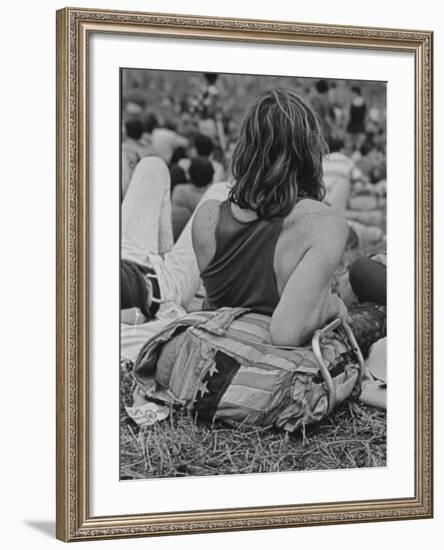 Hippies at Woodstock Music Festival-null-Framed Photographic Print