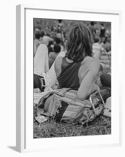 Hippies at Woodstock Music Festival-null-Framed Photographic Print