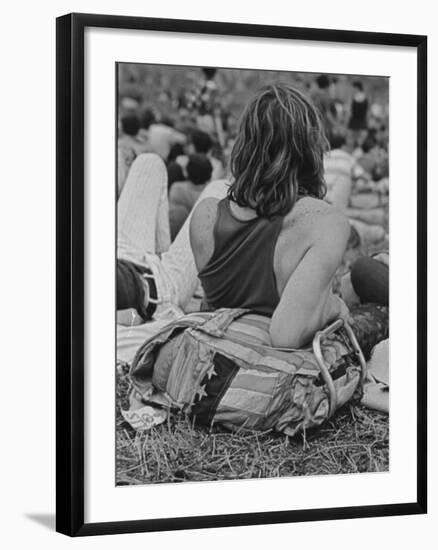 Hippies at Woodstock Music Festival-null-Framed Photographic Print