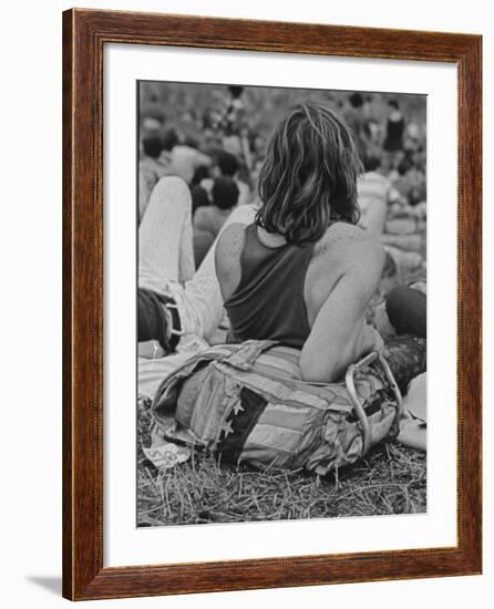 Hippies at Woodstock Music Festival-null-Framed Photographic Print