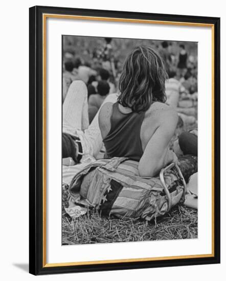 Hippies at Woodstock Music Festival-null-Framed Photographic Print