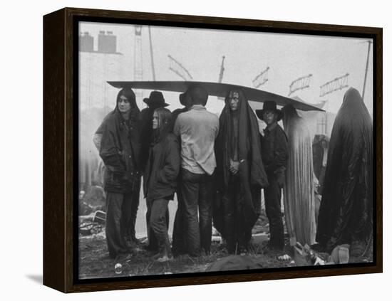 Hippies at Woodstock Music Festival-John Dominis-Framed Premier Image Canvas