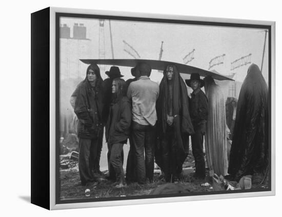 Hippies at Woodstock Music Festival-John Dominis-Framed Premier Image Canvas