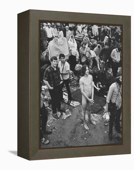 Hippies at Woodstock Music Festival-null-Framed Premier Image Canvas