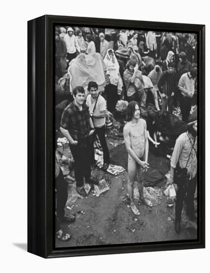 Hippies at Woodstock Music Festival-null-Framed Premier Image Canvas