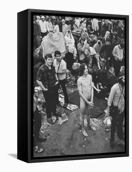 Hippies at Woodstock Music Festival-null-Framed Premier Image Canvas