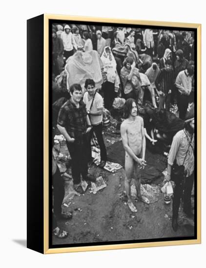 Hippies at Woodstock Music Festival-null-Framed Premier Image Canvas
