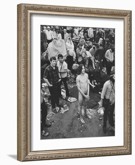 Hippies at Woodstock Music Festival-null-Framed Photographic Print