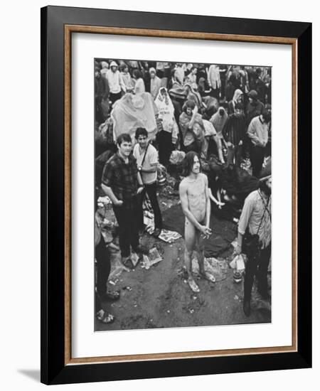 Hippies at Woodstock Music Festival-null-Framed Photographic Print