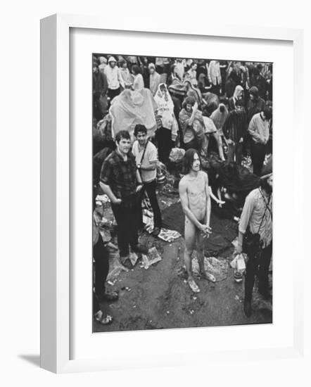 Hippies at Woodstock Music Festival-null-Framed Photographic Print