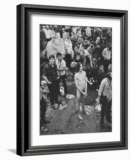 Hippies at Woodstock Music Festival-null-Framed Photographic Print