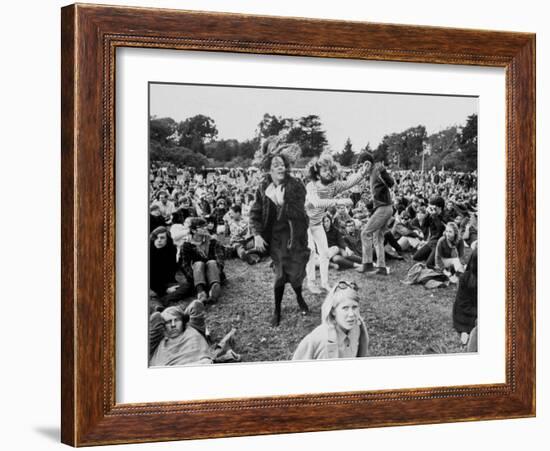 Hippies Dancing to Folk Music During Anti-War Demonstration-Ralph Crane-Framed Photographic Print