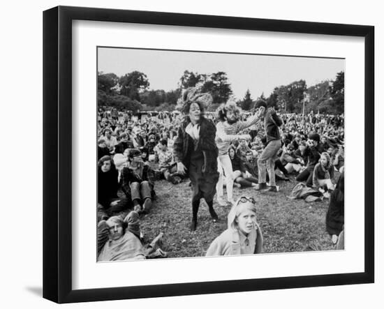 Hippies Dancing to Folk Music During Anti-War Demonstration-Ralph Crane-Framed Photographic Print