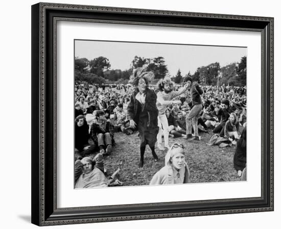 Hippies Dancing to Folk Music During Anti-War Demonstration-Ralph Crane-Framed Photographic Print