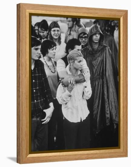 Hippies in Audience at Woodstock Music Festival-Bill Eppridge-Framed Premier Image Canvas