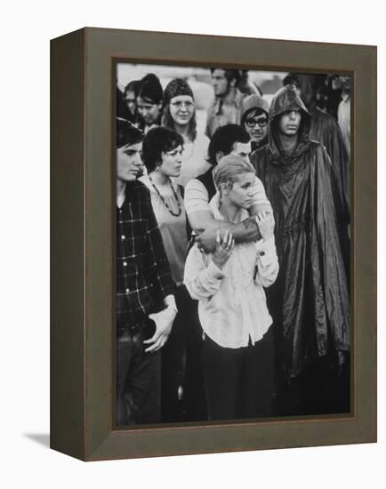 Hippies in Audience at Woodstock Music Festival-Bill Eppridge-Framed Premier Image Canvas