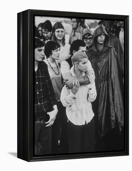 Hippies in Audience at Woodstock Music Festival-Bill Eppridge-Framed Premier Image Canvas