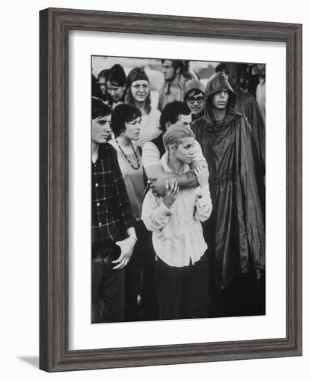 Hippies in Audience at Woodstock Music Festival-Bill Eppridge-Framed Photographic Print