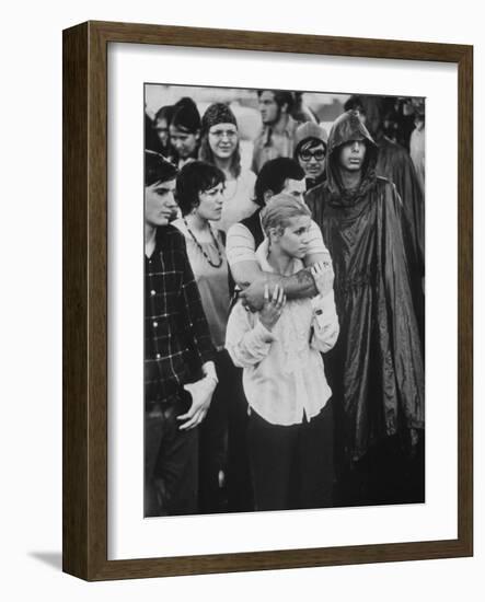 Hippies in Audience at Woodstock Music Festival-Bill Eppridge-Framed Photographic Print