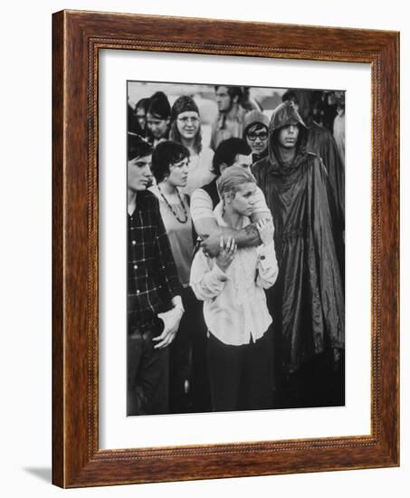 Hippies in Audience at Woodstock Music Festival-Bill Eppridge-Framed Photographic Print