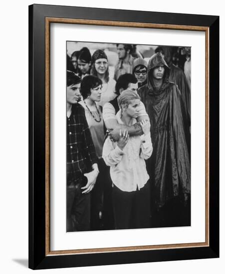 Hippies in Audience at Woodstock Music Festival-Bill Eppridge-Framed Photographic Print