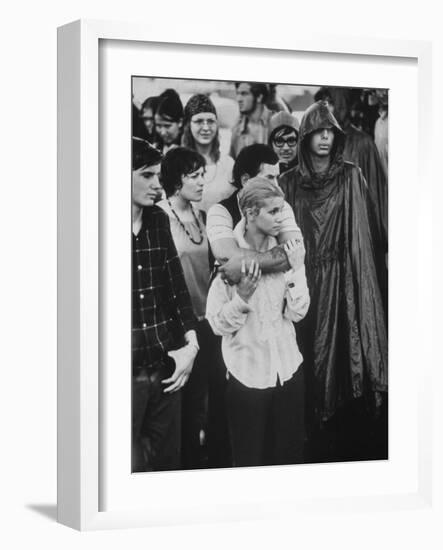 Hippies in Audience at Woodstock Music Festival-Bill Eppridge-Framed Photographic Print