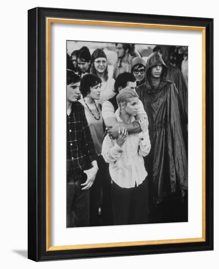 Hippies in Audience at Woodstock Music Festival-Bill Eppridge-Framed Photographic Print