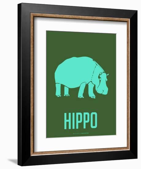 Hippo Blue-NaxArt-Framed Art Print