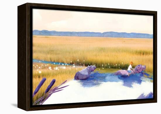 Hippo Friends-Nancy Tillman-Framed Stretched Canvas