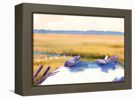 Hippo Friends-Nancy Tillman-Framed Stretched Canvas