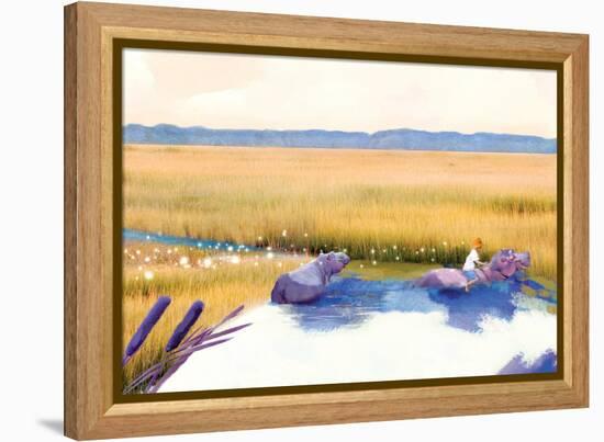 Hippo Friends-Nancy Tillman-Framed Stretched Canvas