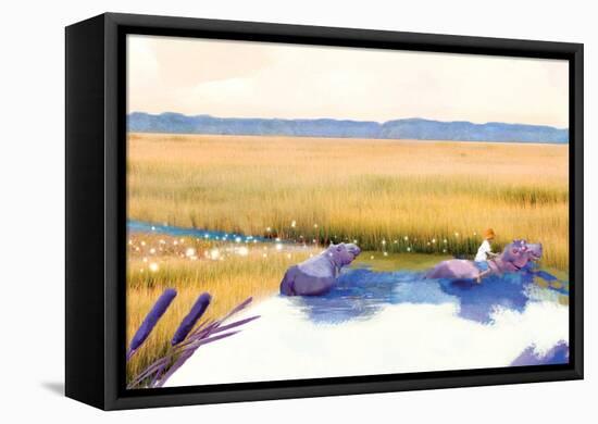 Hippo Friends-Nancy Tillman-Framed Stretched Canvas