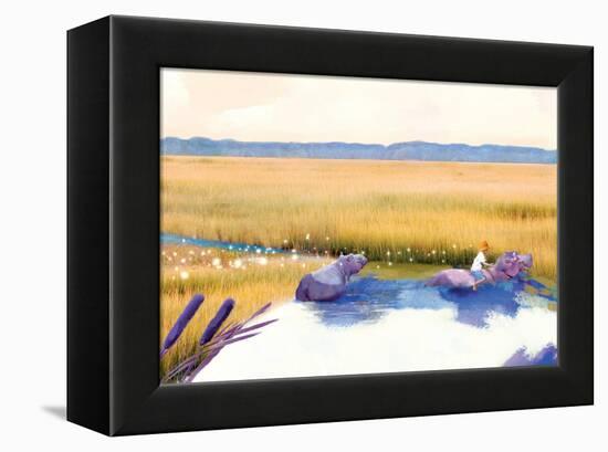 Hippo Friends-Nancy Tillman-Framed Stretched Canvas
