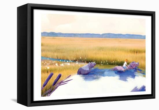 Hippo Friends-Nancy Tillman-Framed Stretched Canvas